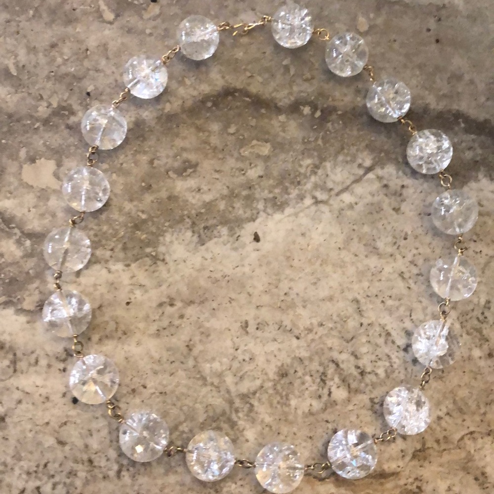 14KT Gold necklace w/ “crackle” Quartz stones Designer: David Gomez